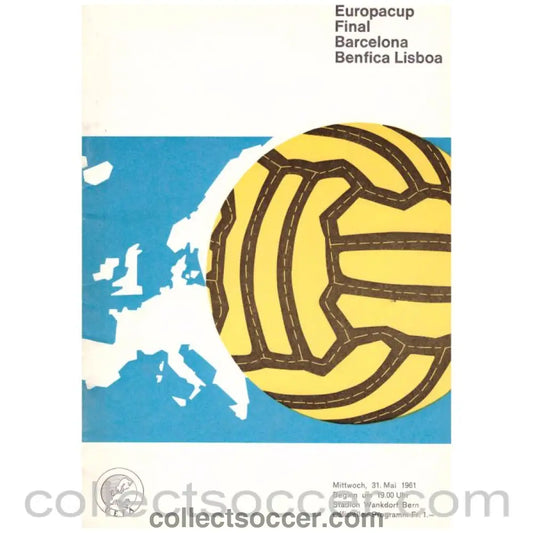 1961 European Cup Final Barcelona v Benifca Official Football Programme - Collect Soccer