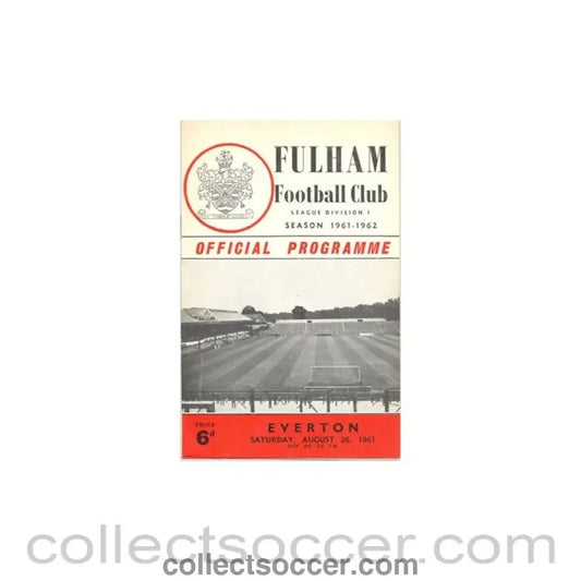 1961 - Fulham v Everton official programme 26/08/1961 - Collect Soccer