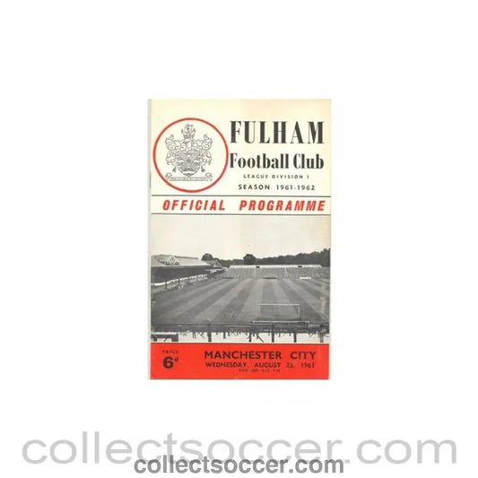 1961 - Fulham v Manchester City official programme 23/08/1961 - Collect Soccer