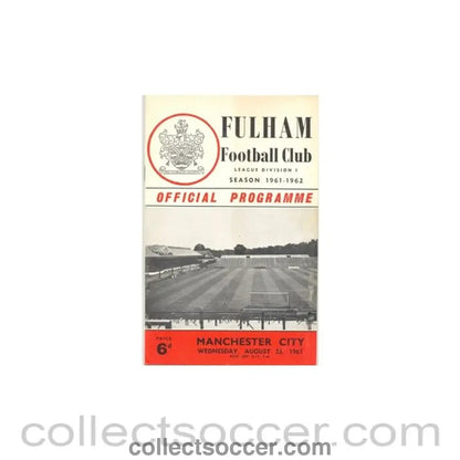 1961 - Fulham v Manchester City official programme 23/08/1961 - Collect Soccer