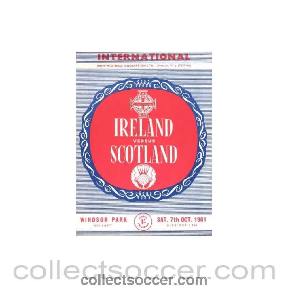 1961 - Ireland v Scotland official programme 07/10/1961 - Collect Soccer
