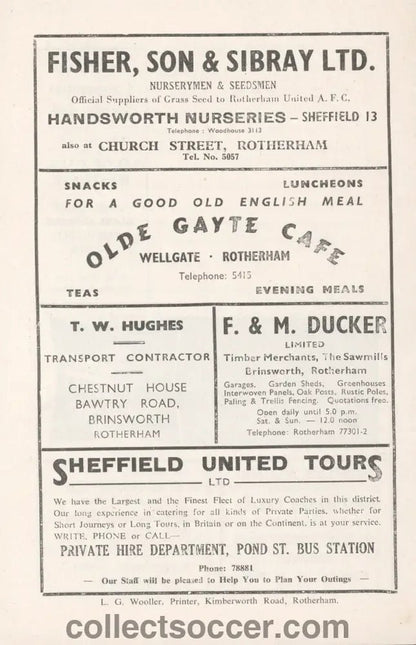 1961 League Cup Final First Leg Rotherham v Aston Villa Programme - Collect Soccer