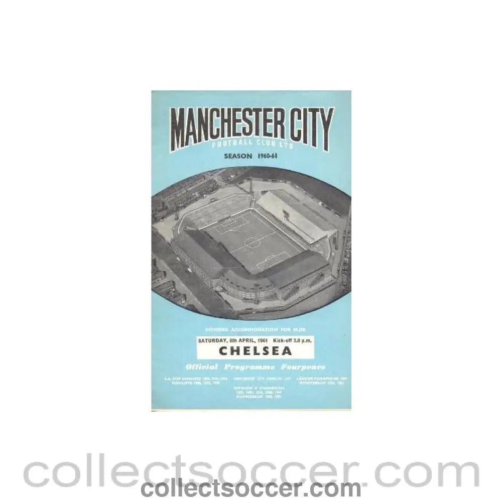 1961 - Manchester City v Chelsea official programme 08/04/1961 - Collect Soccer