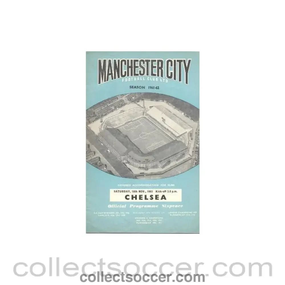 1961 - Manchester City v Chelsea official programme 18/11/1961 - Collect Soccer
