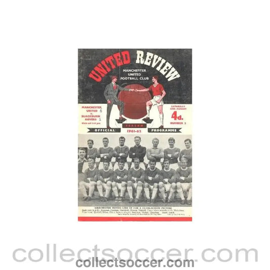 1961 - Manchester United v Blackburn Rovers official programme 26/08/1961 - Collect Soccer