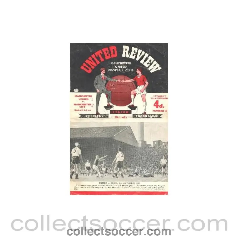 1961 - Manchester United v Manchester City official programme 23/09/1961 - Collect Soccer