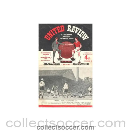 1961 - Manchester United v Manchester City official programme 23/09/1961 - Collect Soccer