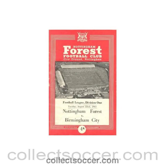 1961 - Nottingham Forest v Birmingham City official programme 22/08/1961 - Collect Soccer