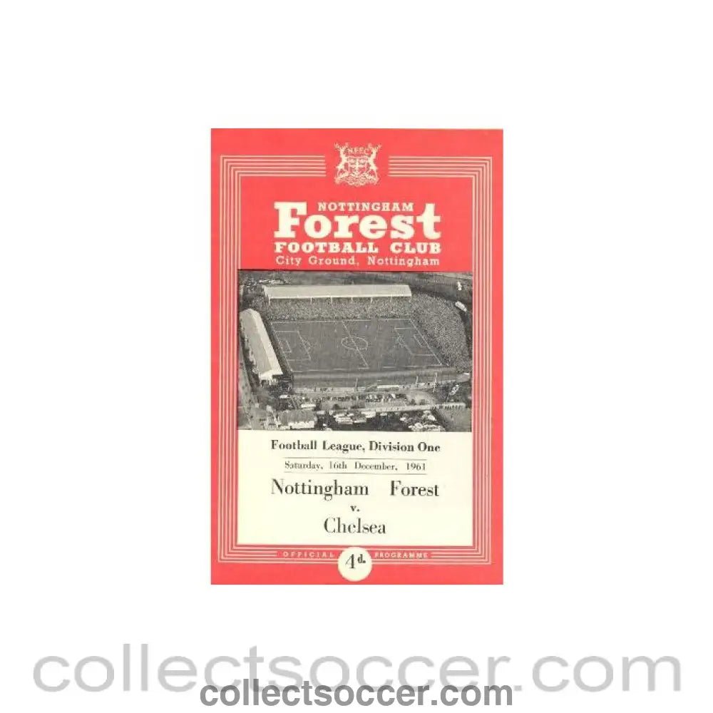 1961 - Nottingham Forest v Chelsea official programme 16/12/1961 - Collect Soccer