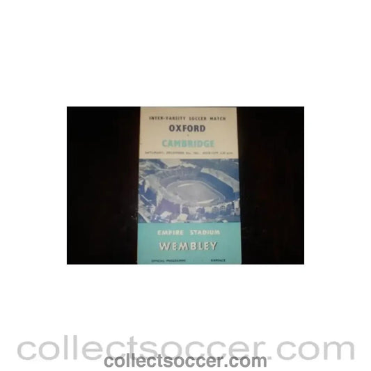 1961 - Oxford University v Cambridge University official programme 09/12/1961 - Collect Soccer