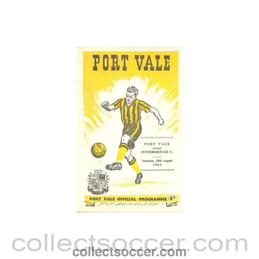 1961 - Port Vale v Peterborough United official programme 26/08/1961 Football League - Collect Soccer