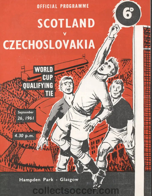 1961 Scotland v Czechoslovakia official programme 26/09/1961