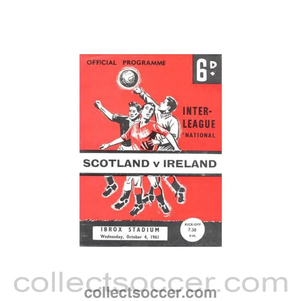 1961 Scotland v Ireland official programme 04/10/1961 - Collect Soccer