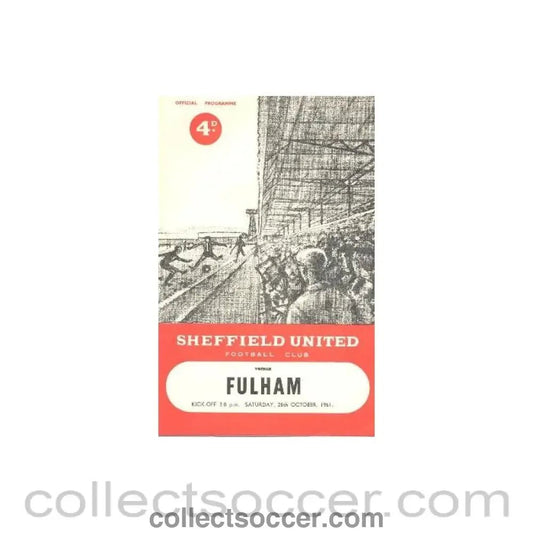 1961 - Sheffield United v Fulham official programme 28/10/1961 - Collect Soccer