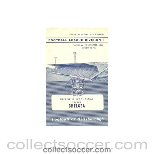 1961 - Sheffield Wednesday v Chelsea official programme 07/10/1961