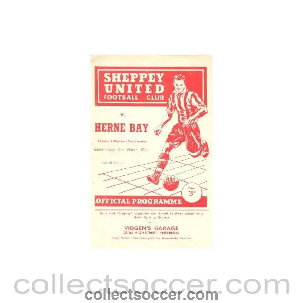 1961 - Sheppey United v Herne Bay official programme 31/03/1961 - Collect Soccer