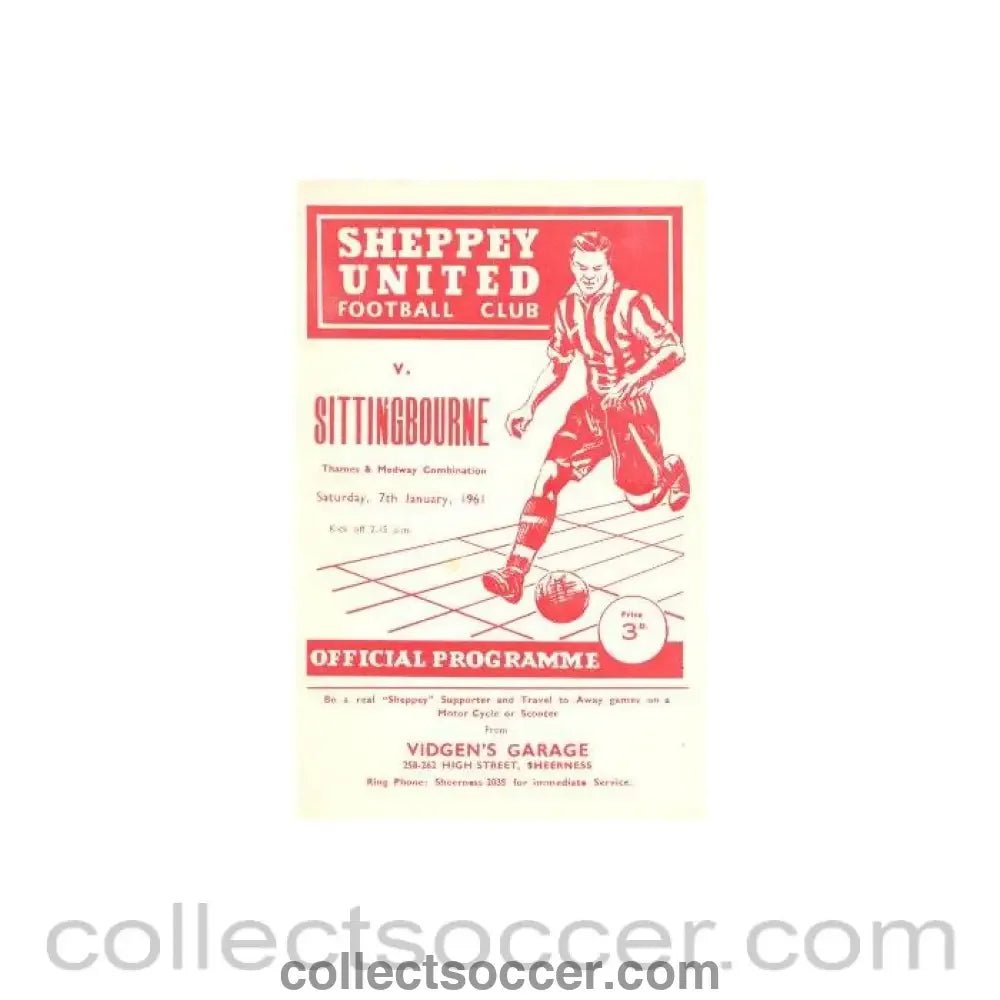 1961 - Sheppey United v Sittingbourne official programme 07/01/1961 - Collect Soccer