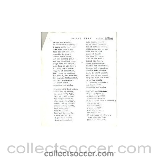 1961 - The Big Game - a poem by Albert Collinge, Fantasma Second Edition of 1961 - Collect Soccer