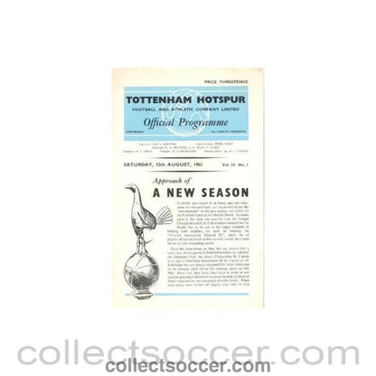 1961 - Tottenham Hotspur v F.A. Selected XI official programme 12/08/1961 - Collect Soccer