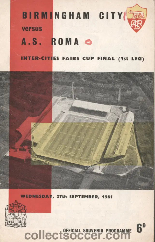 1961 UEFA/Fairs Cup Final 1st Leg Birmingham City v Roma