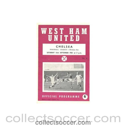 1961 - West Ham United vChelsea official programme 16/09/1961