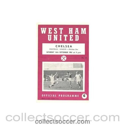 1961 - West Ham United vChelsea official programme 16/09/1961 - Collect Soccer