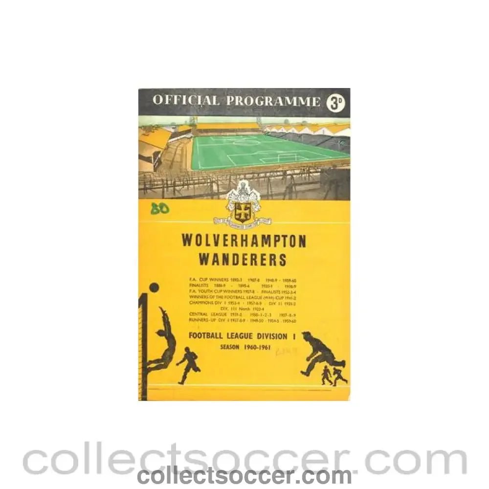 1961 - Wolverhampton Wanderers v Burnley official programme 15/04/1961 Football League - Collect Soccer