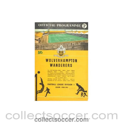 1961 - Wolverhampton Wanderers v Burnley official programme 15/04/1961 Football League - Collect Soccer