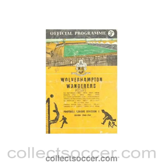 1961 - Wolverhampton Wanderers v Fulham official programme 29/04/1961 Football League - Collect Soccer