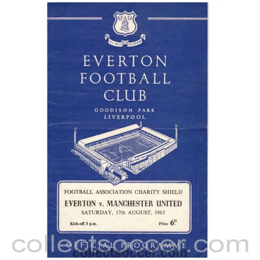 1962 - 1963 Charity Shield Official Programme Everton v Manchester United - Collect Soccer
