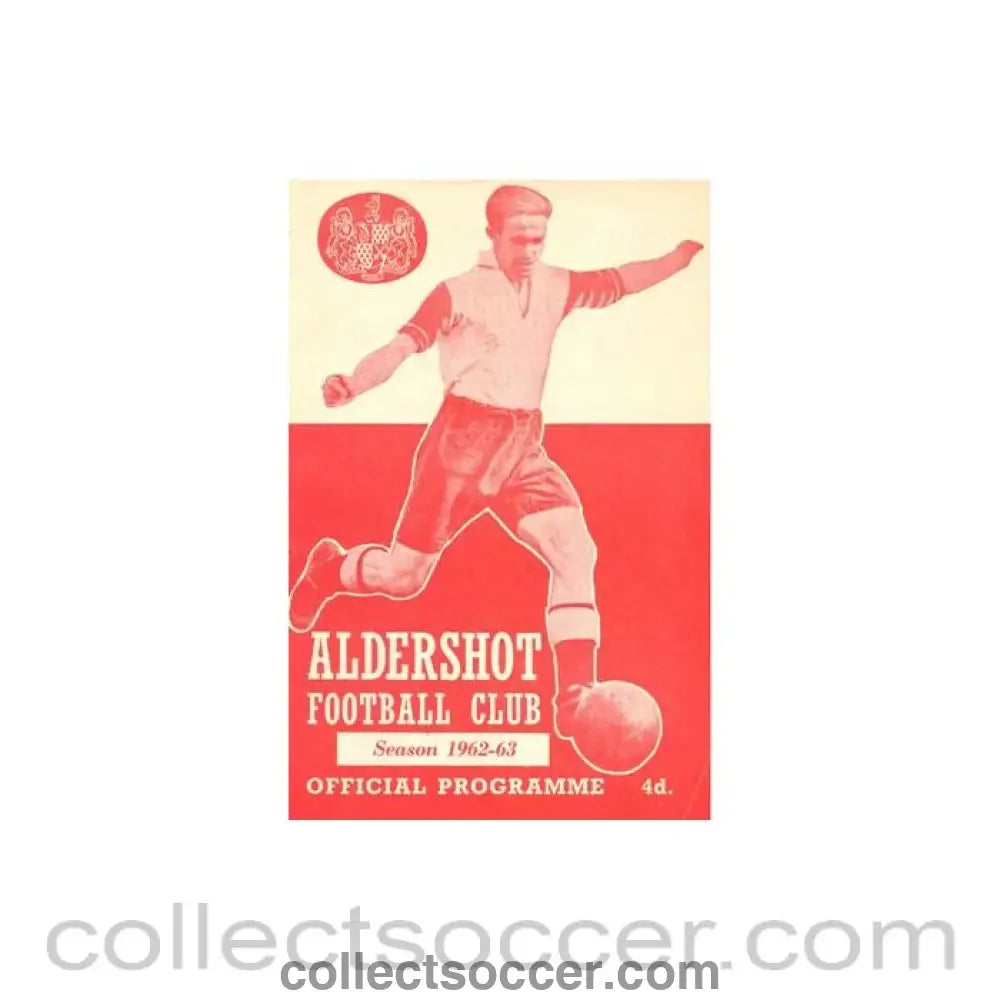 1962 - Aldershot Town v Crewe Alexandra official programme 10/10/1962 Football League
