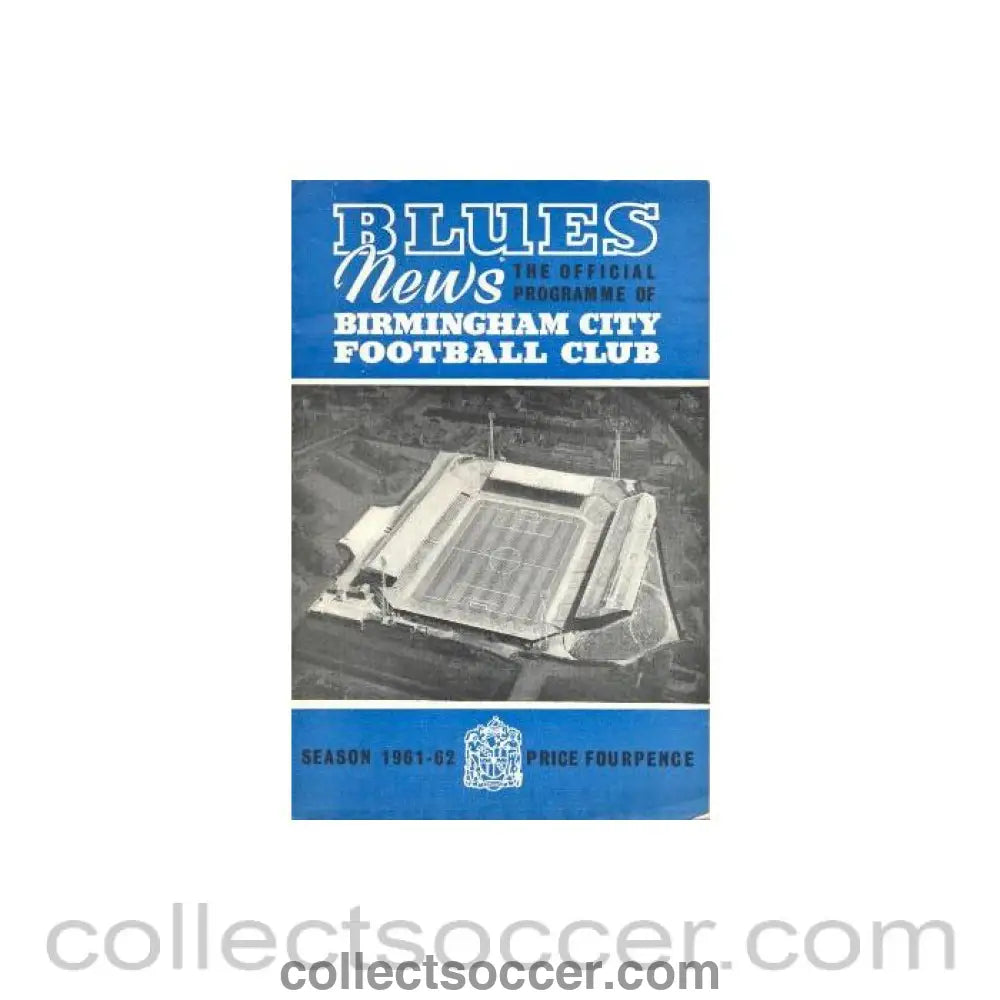 1962 - Birmingham City v Arsenal official programme 10/02/1962