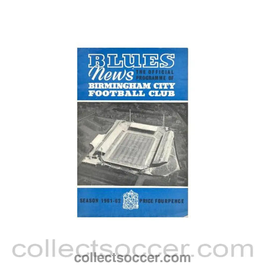 1962 - Birmingham City v Arsenal official programme 10/02/1962