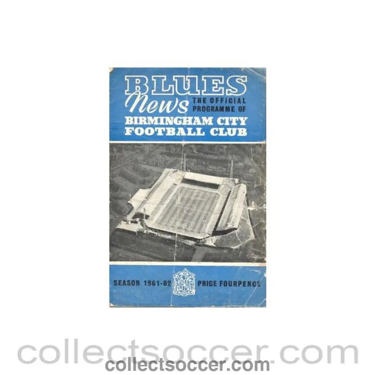 1962 - Birmingham City v Tottenham Hotspur official programme 06/01/1962 F.A. Cup, half price - Collect Soccer