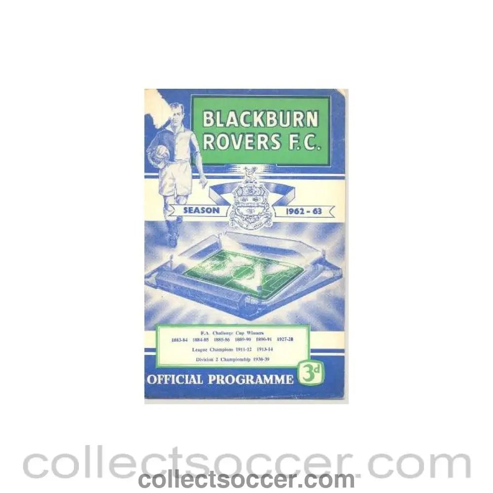 1962 - Blackburn Rovers v Everton official programme 17/11/1962 - Collect Soccer