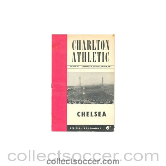 1962 - Charlton Athletic v Chelsea official programme 22/12/1962 postponed issue