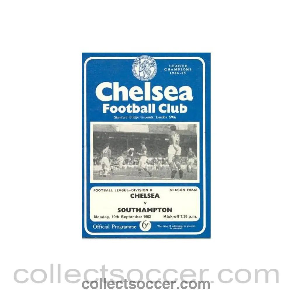 1962 - Chelsea v Southampton official programme 10/09/1962 - Collect Soccer