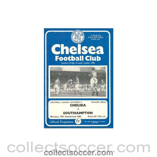 1962 - Chelsea v Southampton official programme 10/09/1962