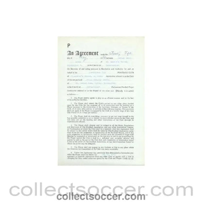 1962 - Contract For Hire of a Player between Birmingham City F.C. and Robin Gregory Stubbs of 21/05/1962 - Collect Soccer