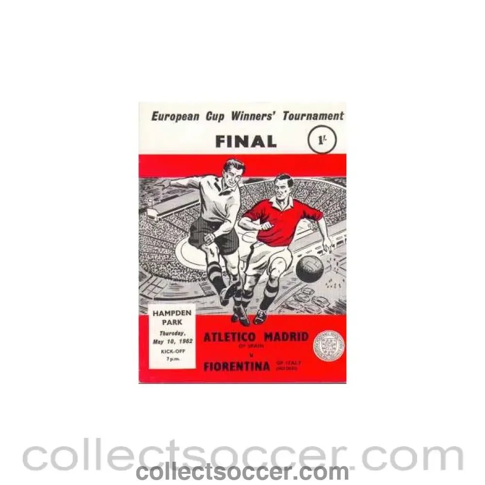 1962 Cup Winners Cup Final Official Programme Atletico Madrid v Fiorentina - Collect Soccer