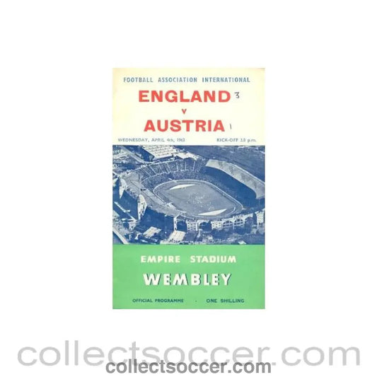 1962 England v Austria official programme 04/04/1962 - Collect Soccer