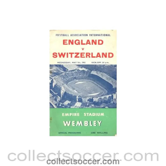 1962 England v Switzerland official programme 09/05/1962 - Collect Soccer