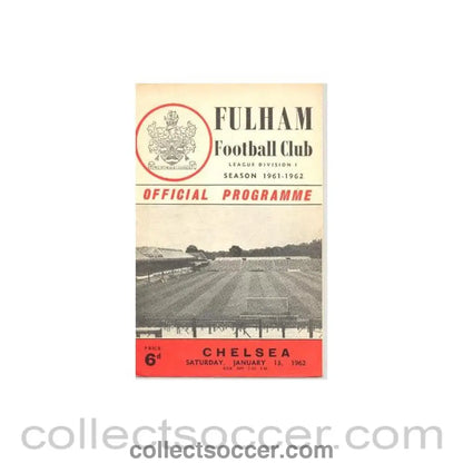 1962 - Fulham vChelsea official programme 13/01/1962