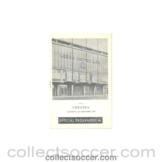 1962 - Leeds United v Chelsea official programme 15/09/1962 - Collect Soccer