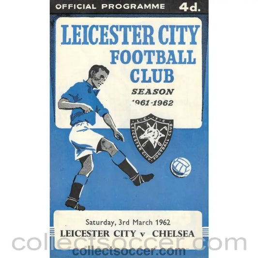1962 - Leicester City v Chelsea Official Postponed Programme 3/3/1962 - Collect Soccer