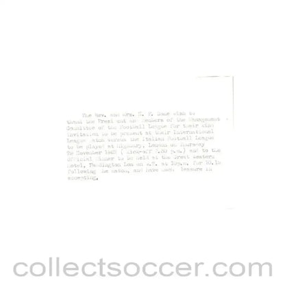 1962 - Letter from Mrs. N.F. Bone of 16/11/1962 to Alan Hardaker Secretary of The Football League about the football