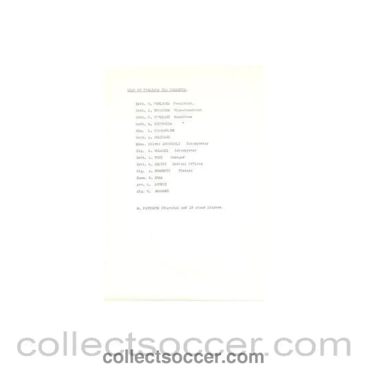 1962 - List of Italians for Presents about the football match The Football League v The Italian Football League on 29/11/1962 - Collect Soccer