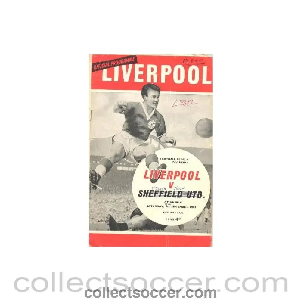 1962 - Liverpool v Sheffield United official programme 01/09/1962 - Collect Soccer