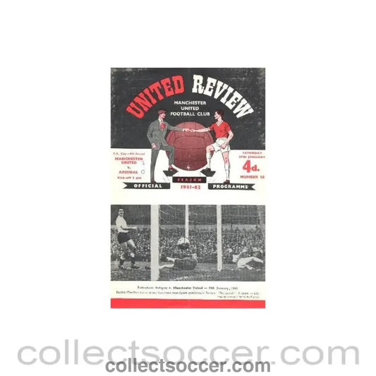 1962 - Manchester United v Arsenal official programme 27/01/1962 - Collect Soccer