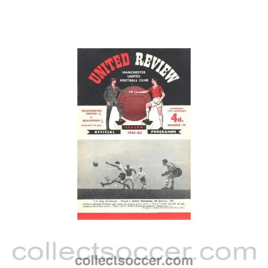 1962 - Manchester United v Blackpool official programme 13/01/1962 - Collect Soccer
